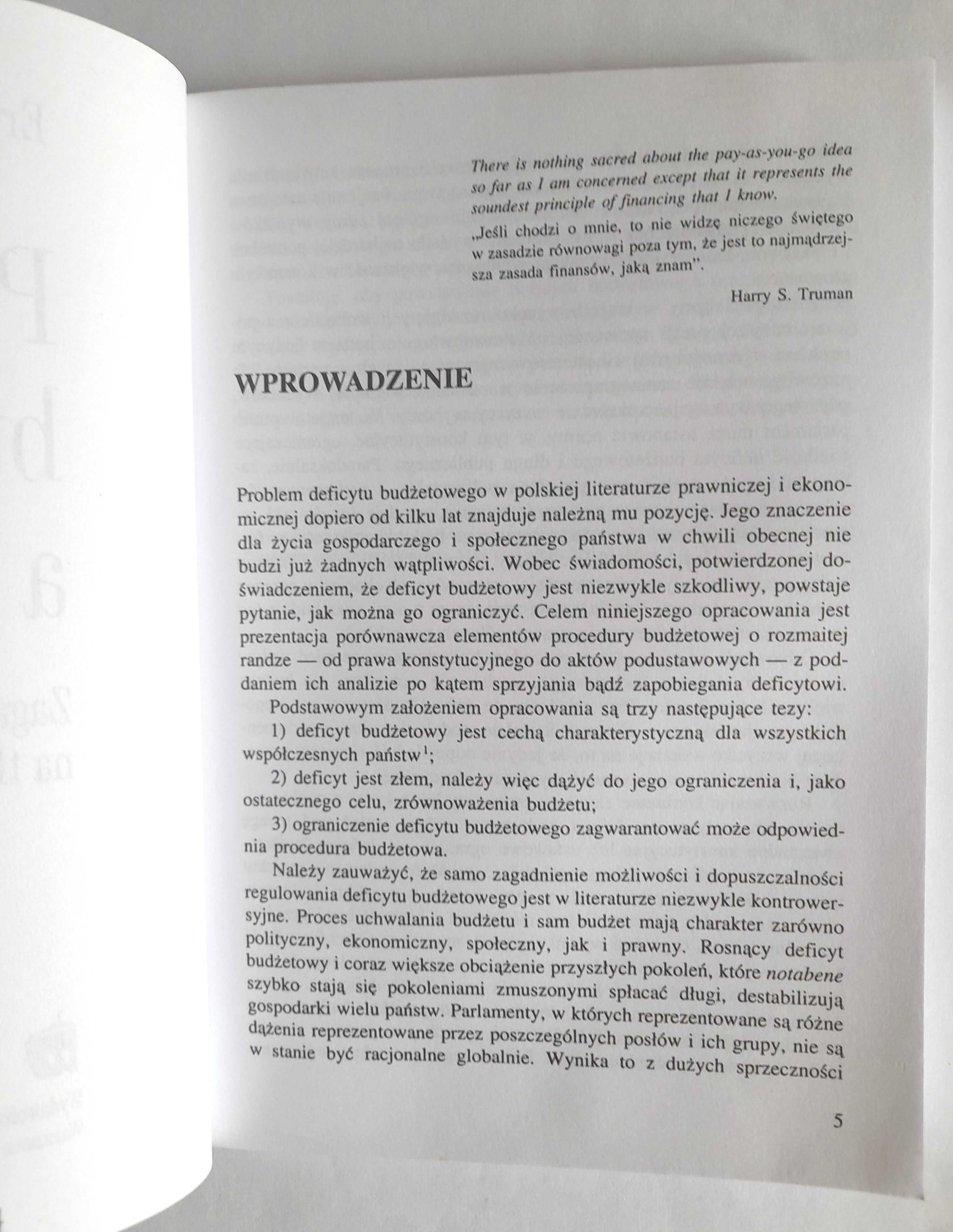 Procedura budżetowa a deficyt - Kosiński