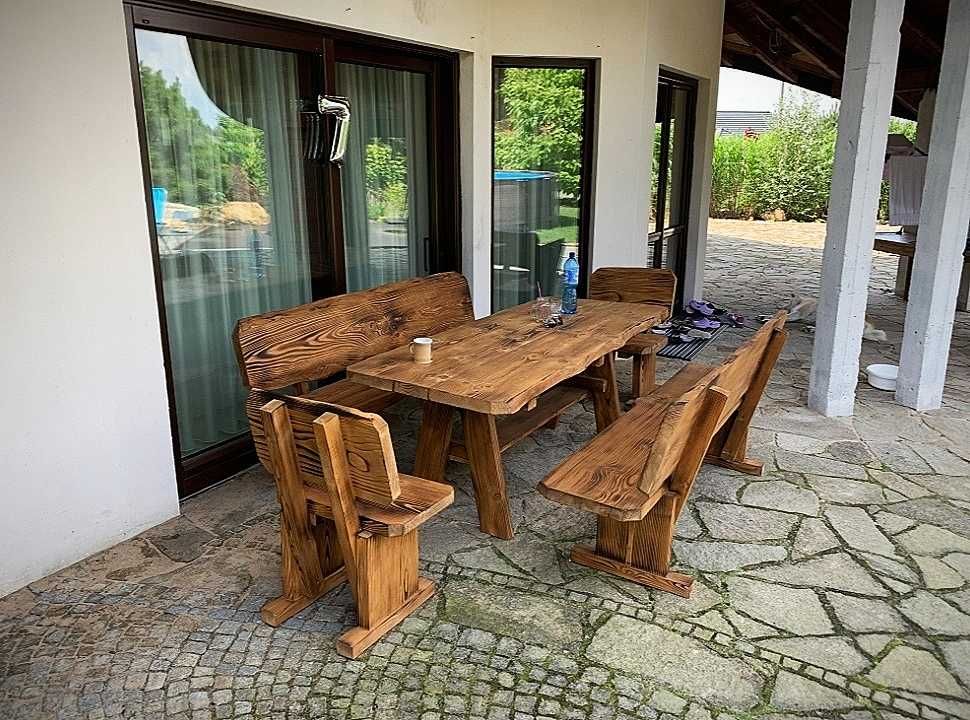 WYPRZEDAŻ! Góralskie Meble Ogrodowe z litego drewna, meble do ogrodu