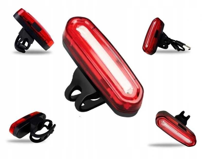 Zestaw LED oświetlenia rowerowego z USB – lampka przednia i tylna