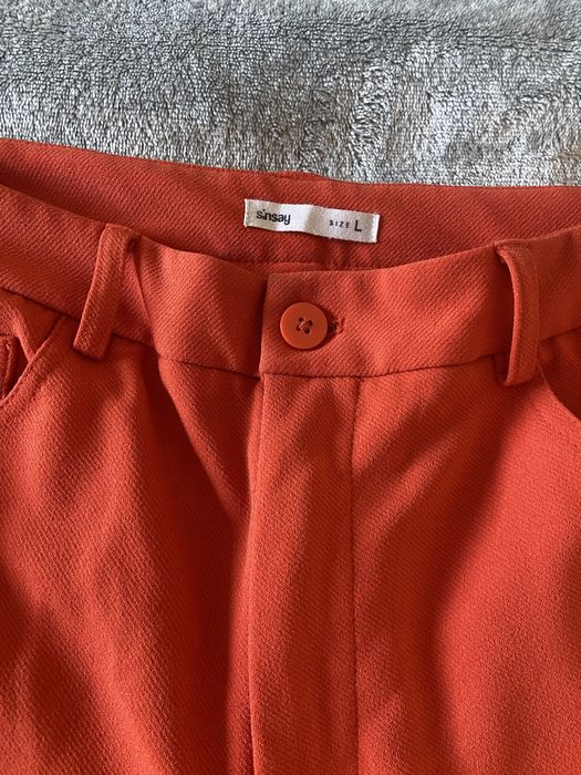 Materiałowe spodnie z szerokimi nogawkami, rozm. L