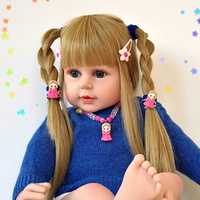 Boneca Bebe Reborn Realista, 60cms, 1.5Kgs. Cabelo louro comprido-Novo