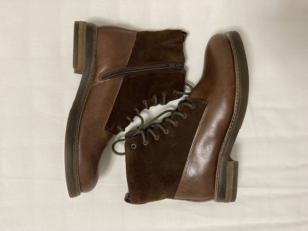 Коричневі шкіряні черевики 38 розмір, коричневі ботинки Marks&Spencer
