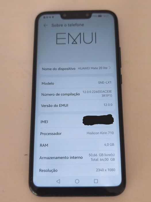 Smartphone HUAWEI Mate 20 Lite (6.3'' - 4 GB - 64 GB - Preto)