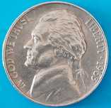 Five Cent do ano de  1963, sem marca cunhagem,  USA, Tomás Jefferson