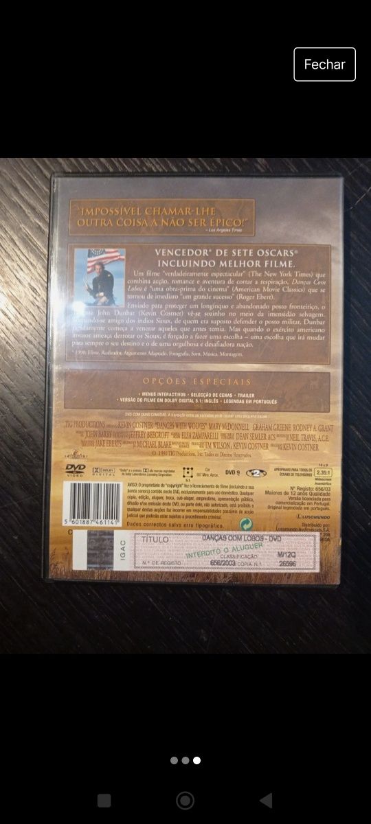 DVD dança com lobos