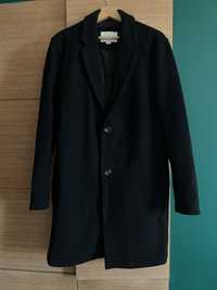 Elegancki płaszcz czarny męski Pull&Bear M wełna
