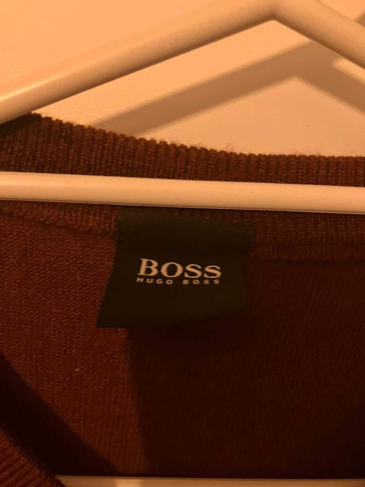 Sweter czerwony lekki Hugo Boss