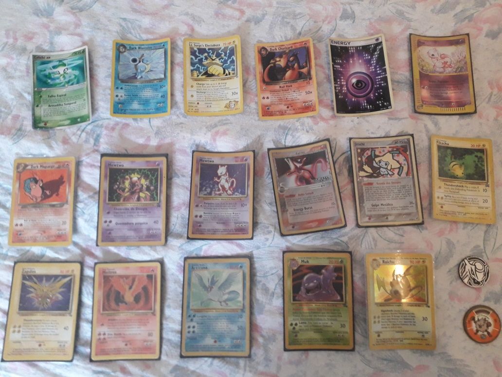 Cartas Pokemon Negociáveis, Antigas Raras, muito raras e normais