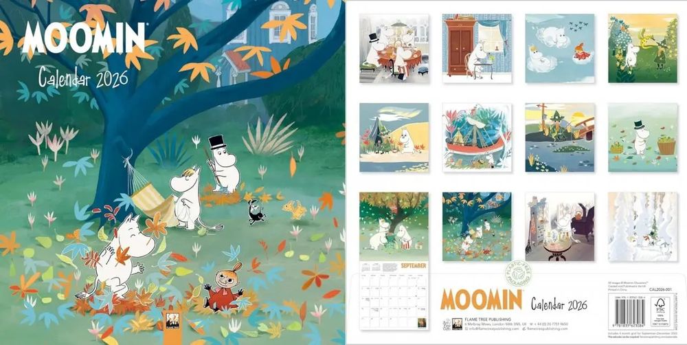 Kalendarz 2026 ścienny kwadrat Muminki. Flame Tree
