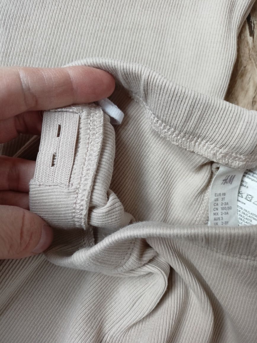 Komplet H&M r.98 prążek legginsy top