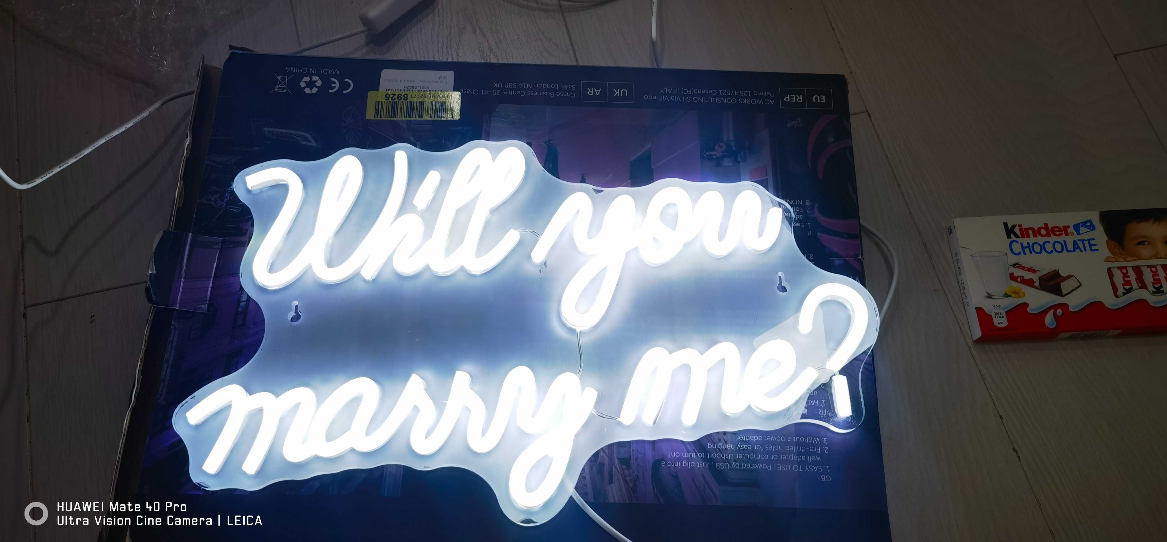 Neonowy znak świetlny LED Zaręczyny "Will You marry My"