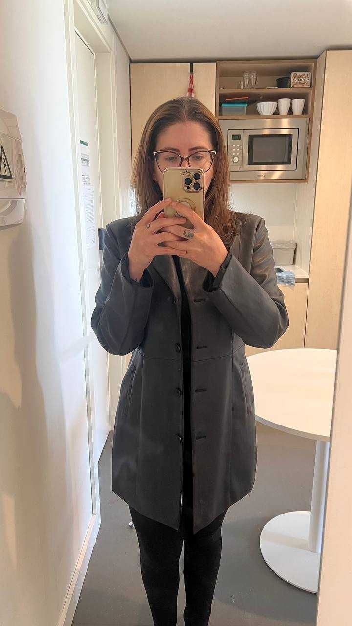 Blazer de Couro Preto