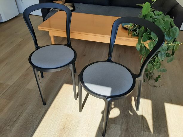 2 Krzesła czarne do jadalni do salonu