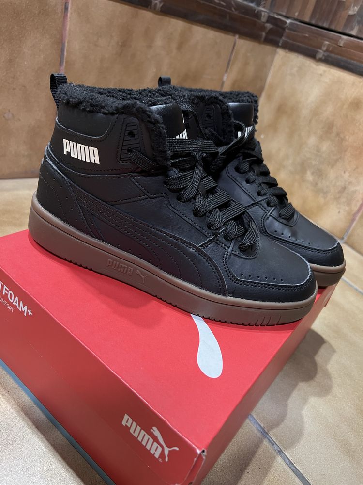 Кросівки Puma Rebound Joy fur оригінал чорні нові жіночі утеплені V6