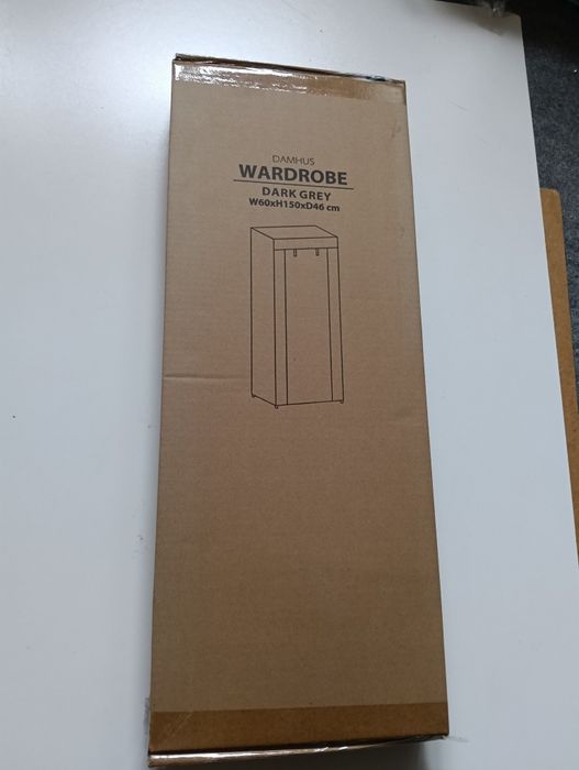 Szafa tekstylna DAMHUS – ciemnoszara, 150 cm – NOWA