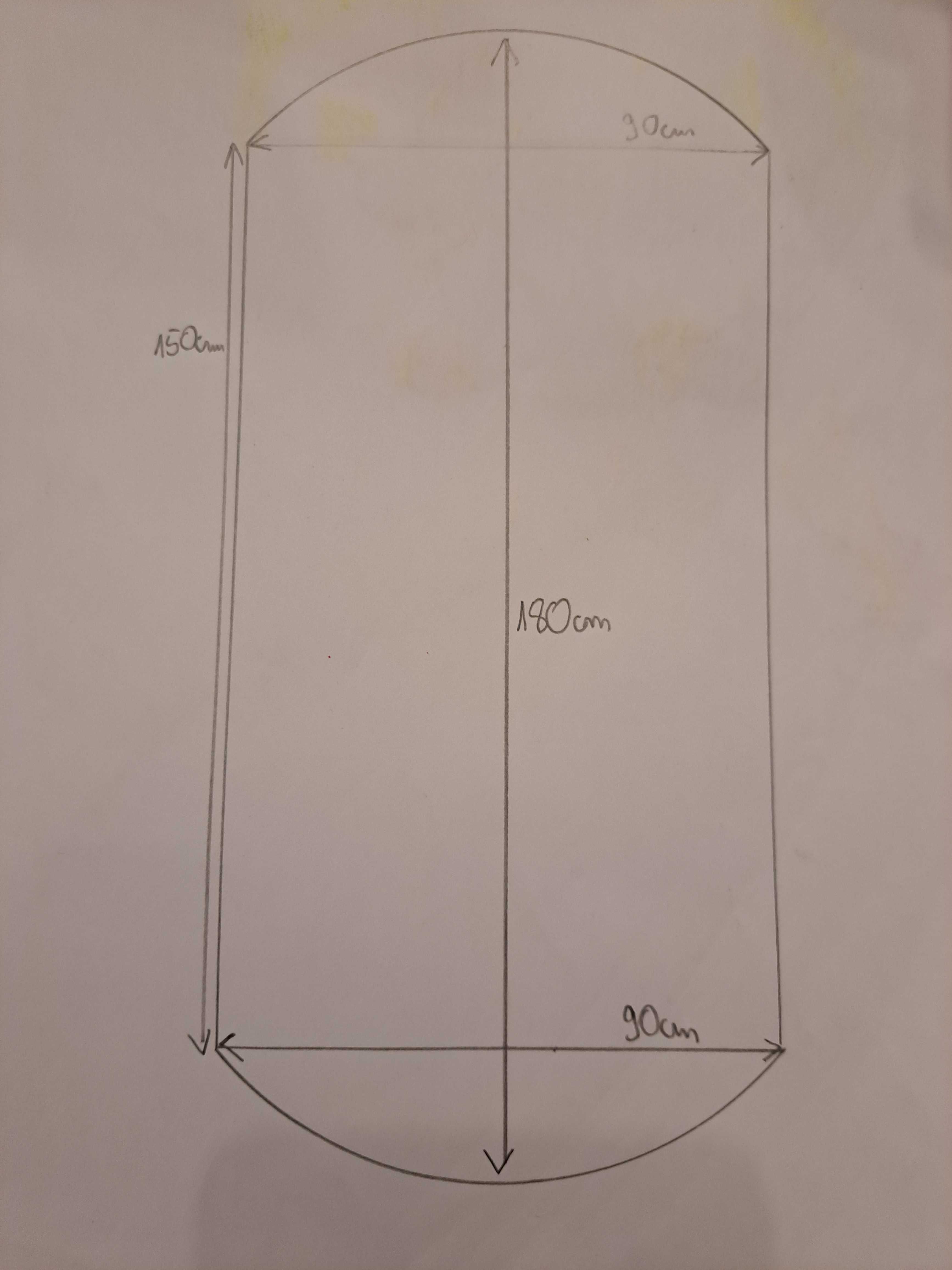 Lustro 180x90 duże owalne