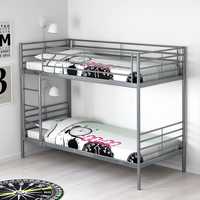Ikea Svarta łóżko metalowe piętrowe 90/200