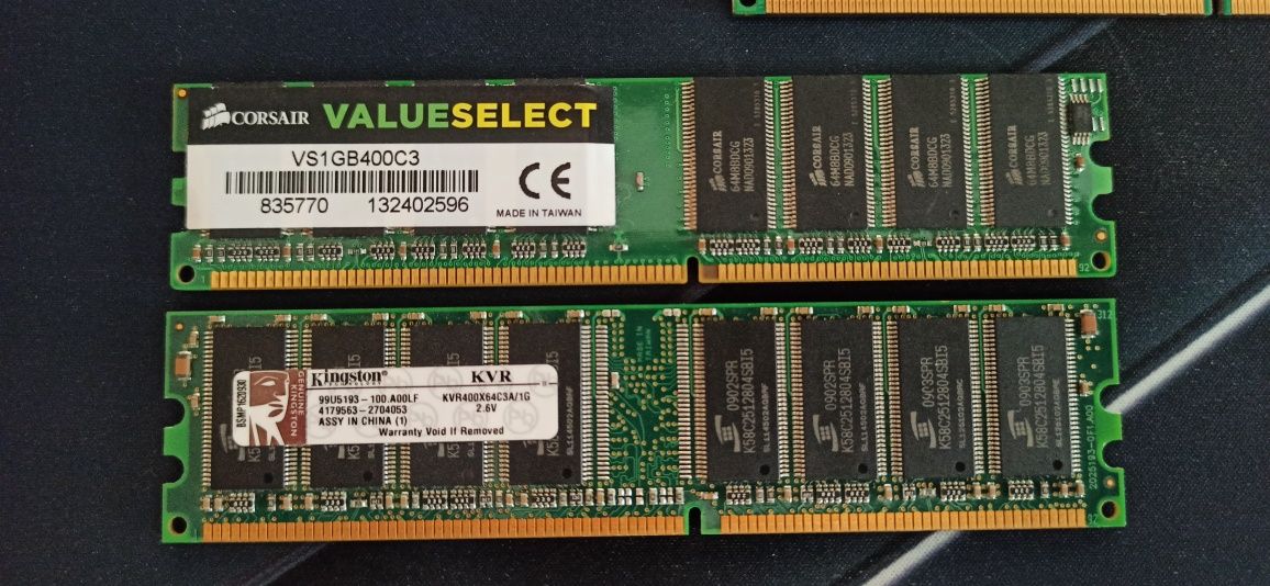 Memórias RAM DDR1 e DDR2 - Corsair Kingston Nanya Kingmax