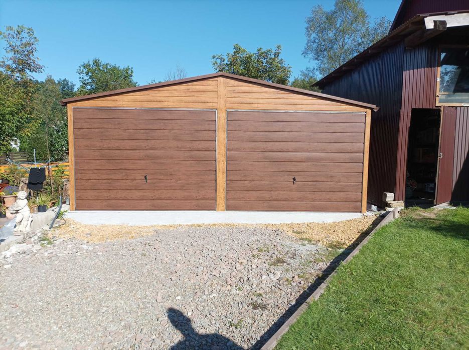 Garaż blaszany dwuspadowy 6x6  profil ocynk