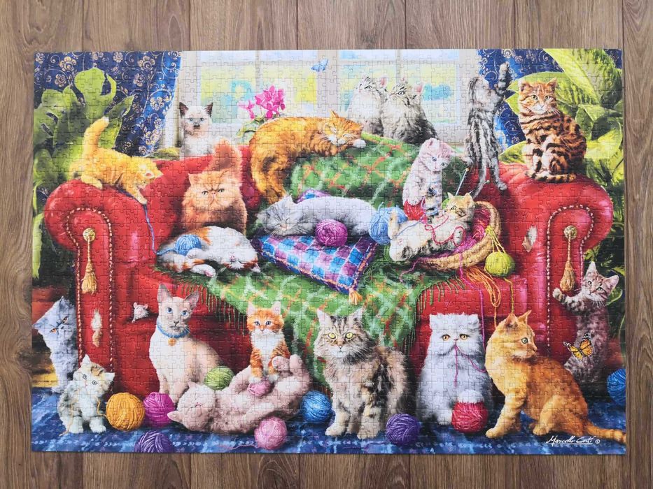Puzzle 1500 Trefl Kociaki na sofie