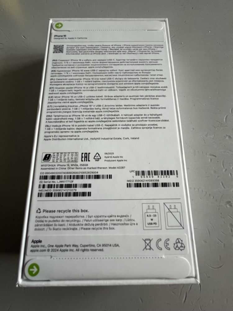 Iphone 16 256gb bialy nowy zaplombowany