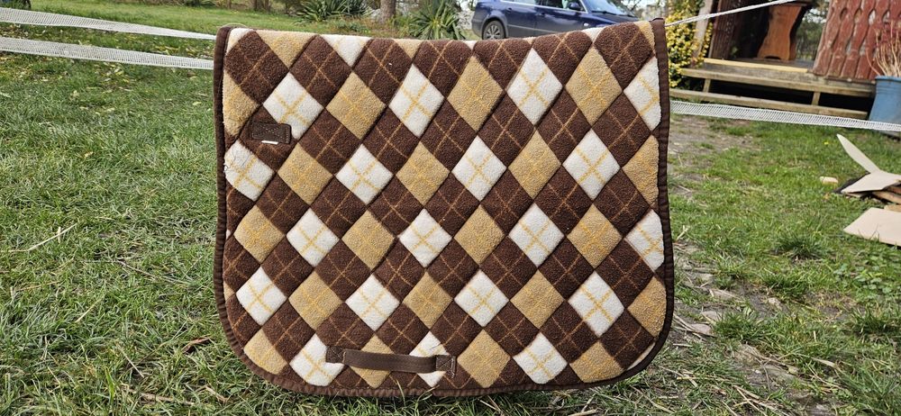 CZAPRAK polar krata brązowy COB