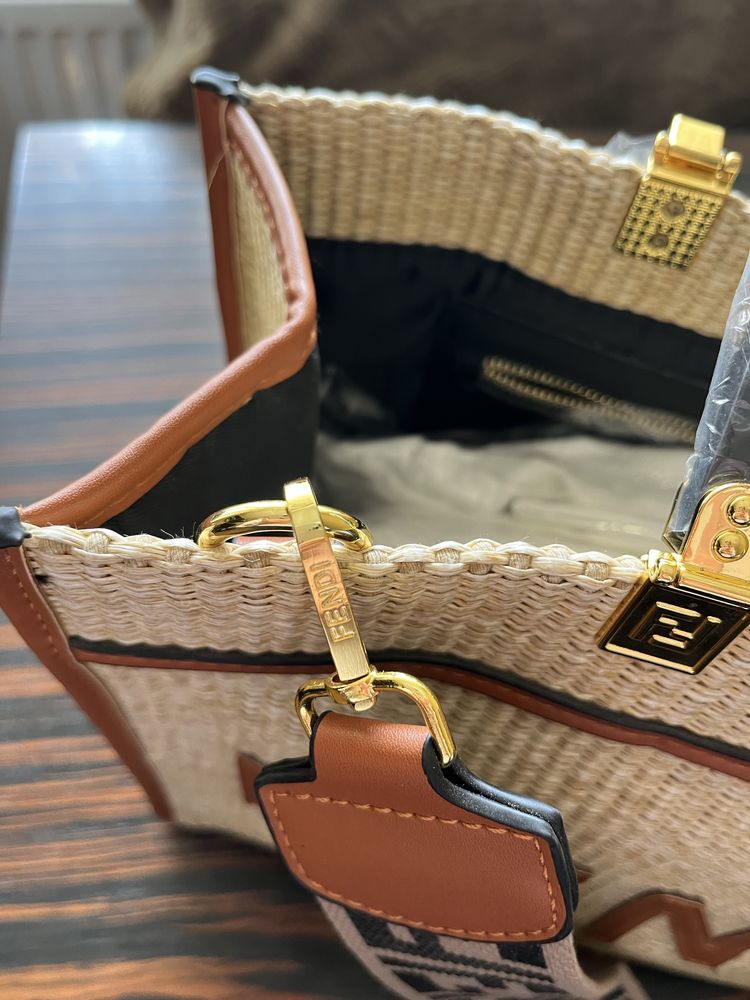 Fendi torebka damska słomkowa