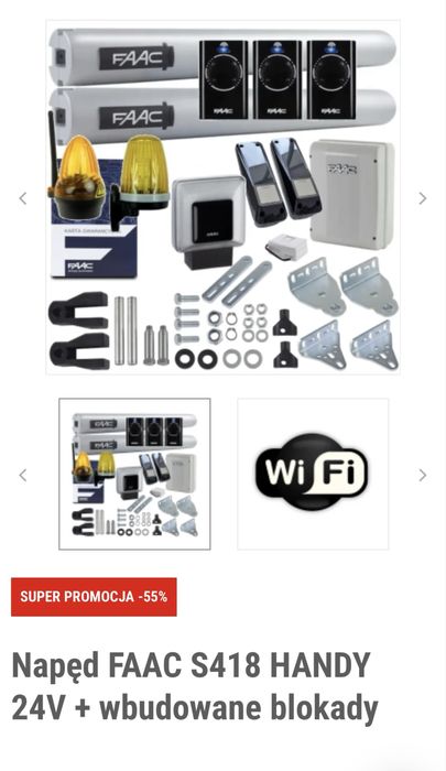 Napęd Siłowniki do bramy Faac S418 zestaw gwaracja