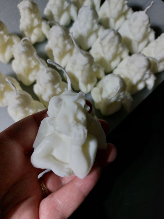 Aniołki swieczki mydełka podziekowania chrzest świety komunia