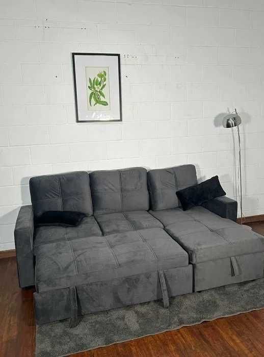 -SALDOS SOFAS CAMA NOVOS COM BAU levamos na sua casa paga na entrega