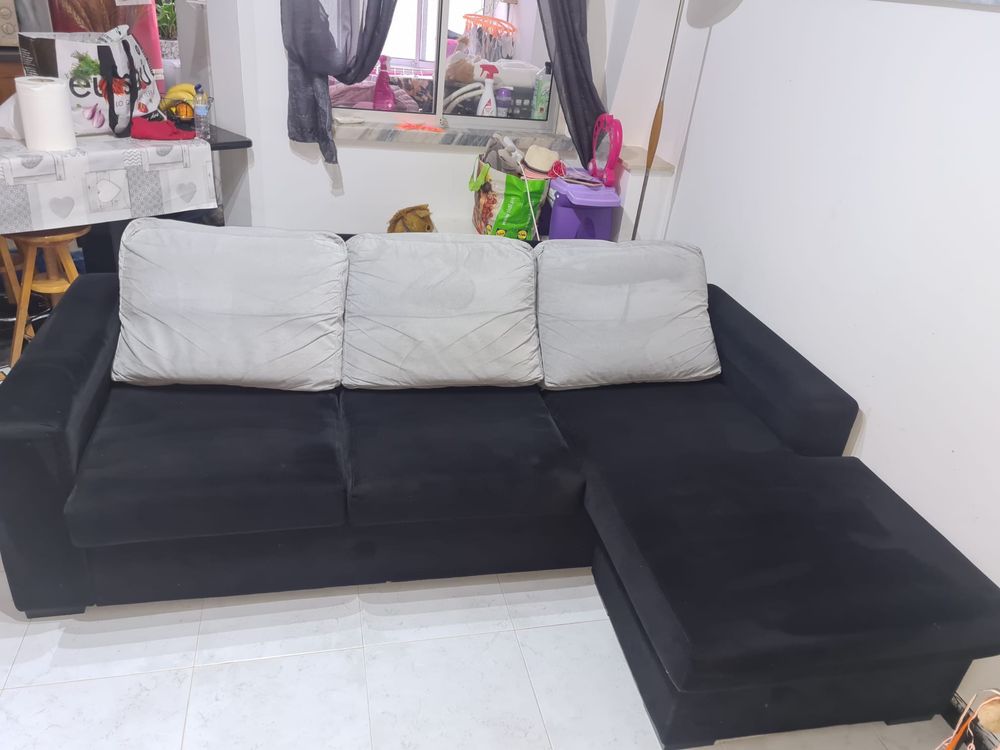 Sofa preto e cinza