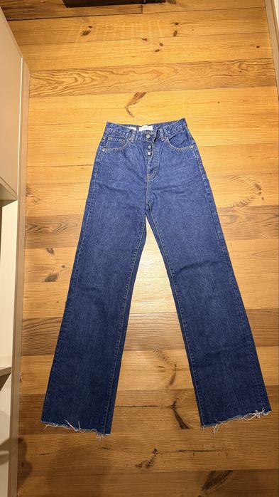 Темно-сині джинси Mango прямого крою висока посадка