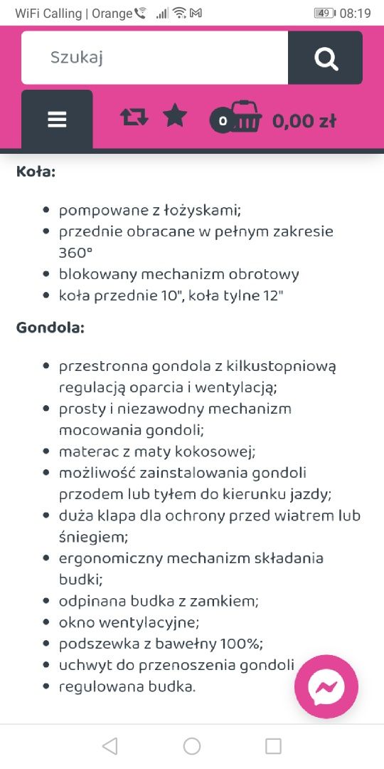 Wózek 2w1 gondola spacerówka pompowane koła camarelo avenger