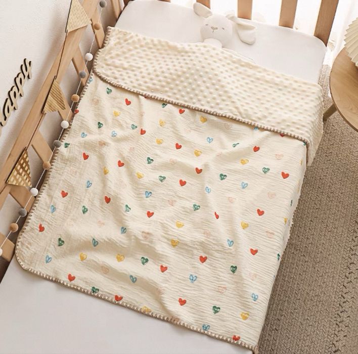 Плед дитячий муслін+плюш