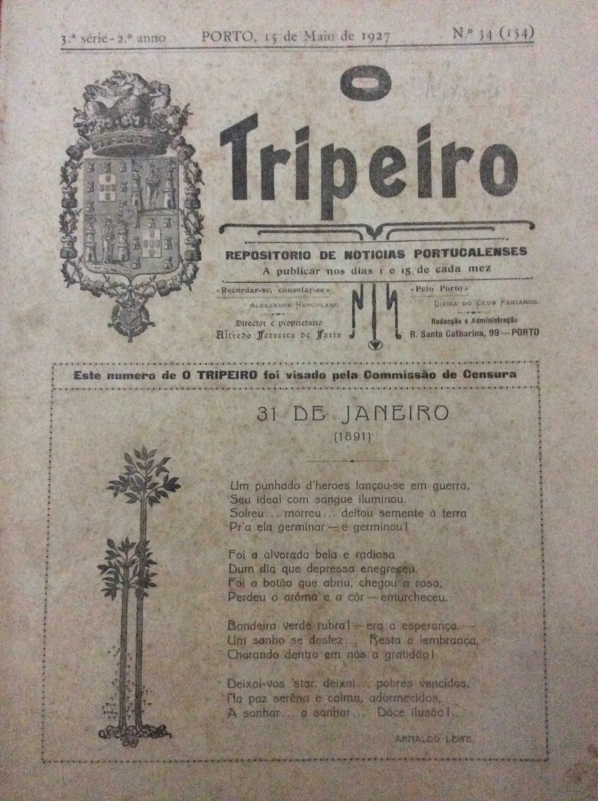 Um pouco da história do Porto e arredores. O Tripeiro, 1927