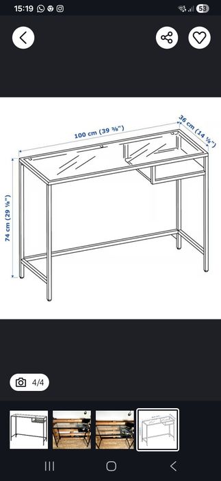 Aparador metálico e vidro