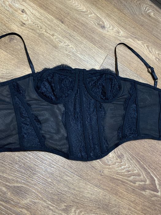 Корсет бюстьє чорний на гачках розмір м