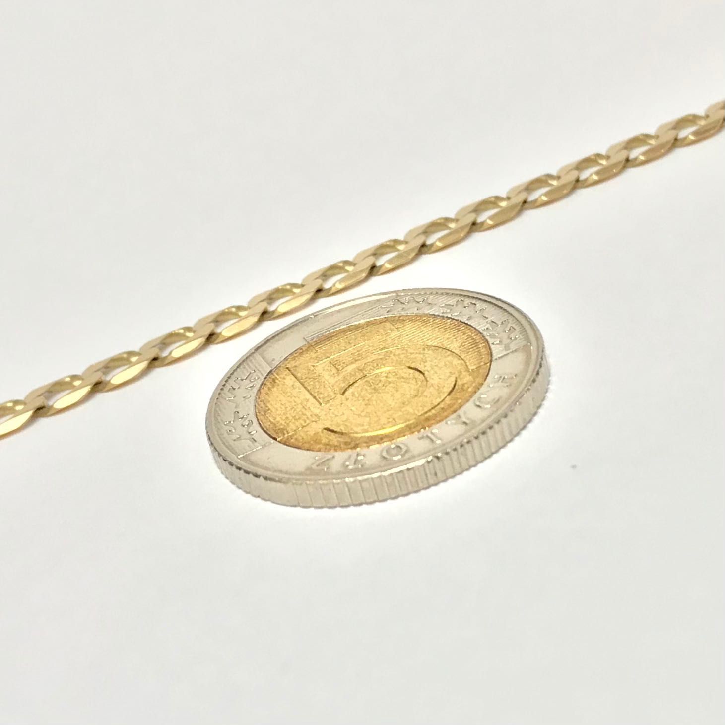 Złoty ŁAŃCUSZEK męski 585 14K cudowna PANCERKA 60cm