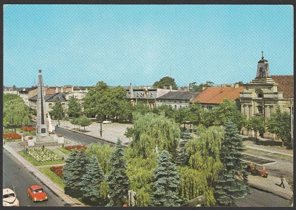pocztówka - Tomaszów Mazowiecki - 1975 - plac Kościuszki - pomnik