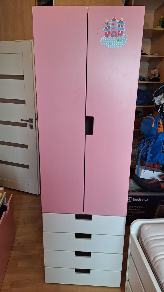 Szafa IKEA Smastad/Stuva biała różowa