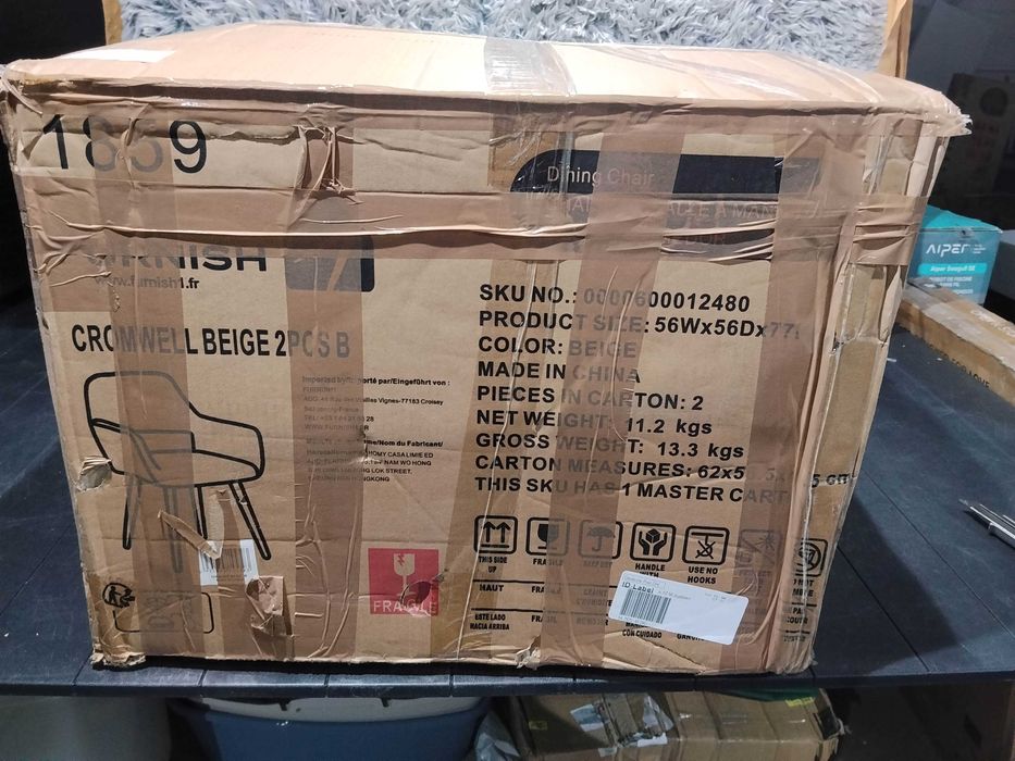 meuble cosy beżowy fotel krzesło kubełkowe zestaw 2 sztuki