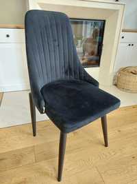 Krzesło czarne velurowe tapicerowane