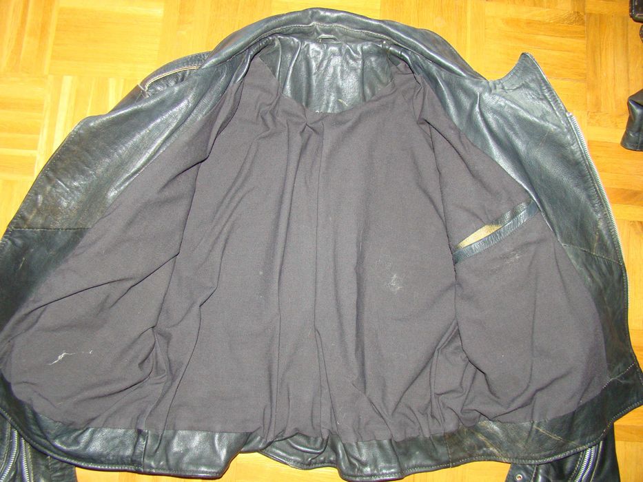 Krótka klasyczna ramoneska kurtka skórzana meska 50/52 M wzr 173