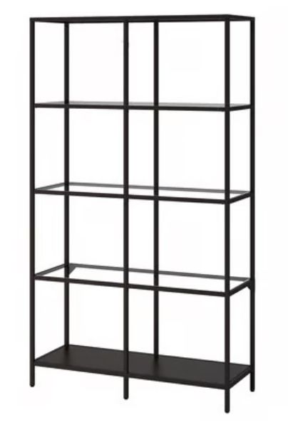 Estante VITTSJÖ preto vidro IKEA