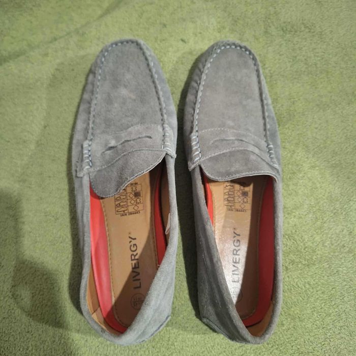 Skórzane mokasyny Livergy 45 zamszowe