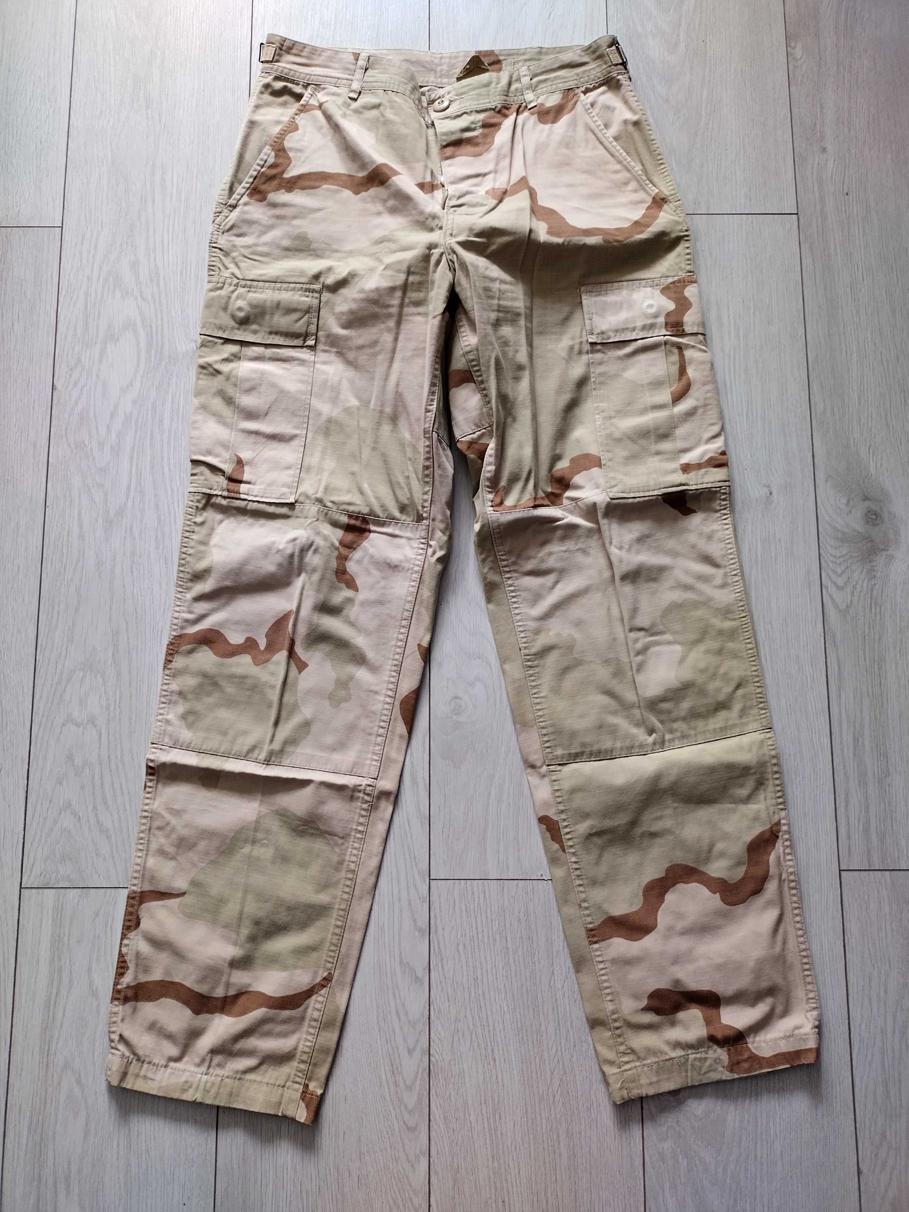 Spodnie BDU 3 color US Army pustynne,rozmiar Small-Regular,small-xlong