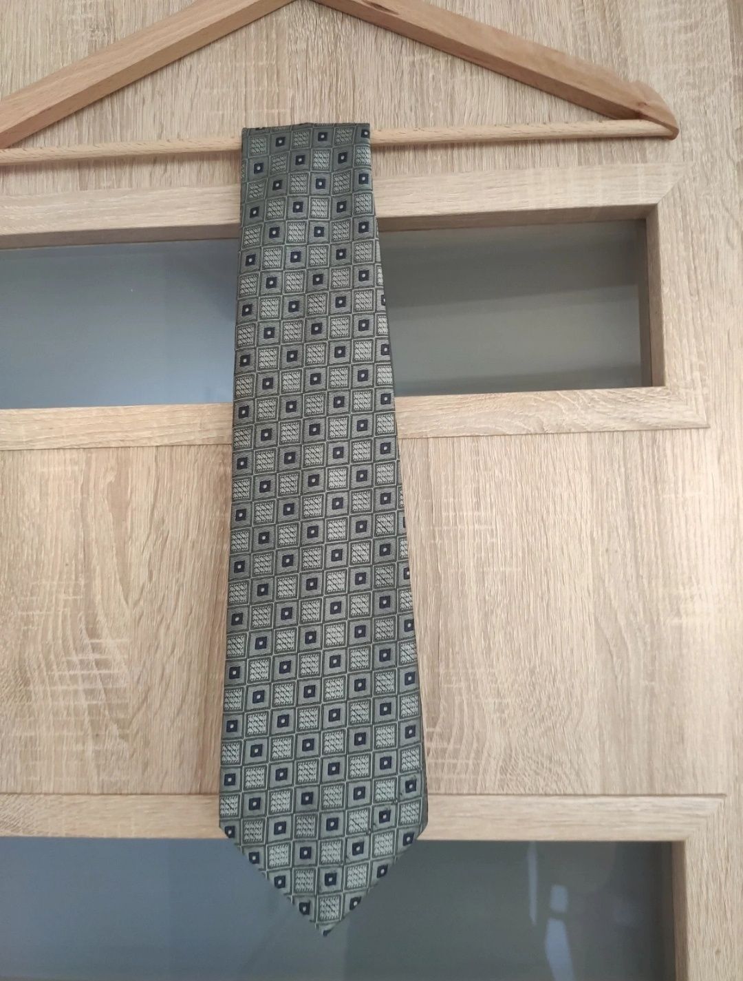 Szary stalowy srebrny krawat Vintage