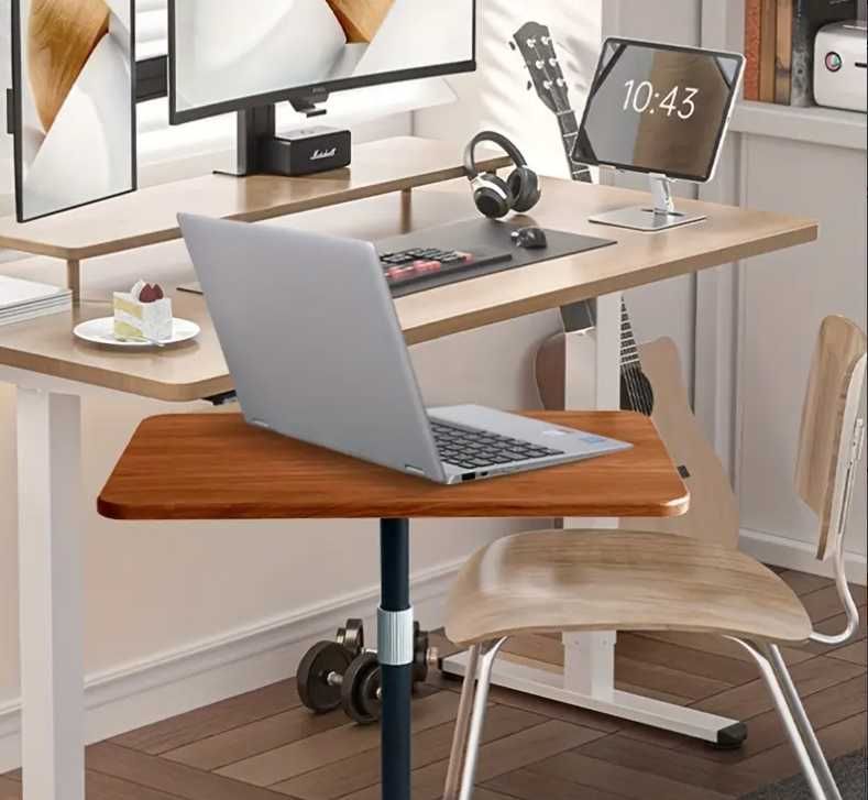 Regulowany Stolik Pod Laptopa Z Drewnianym Blatem