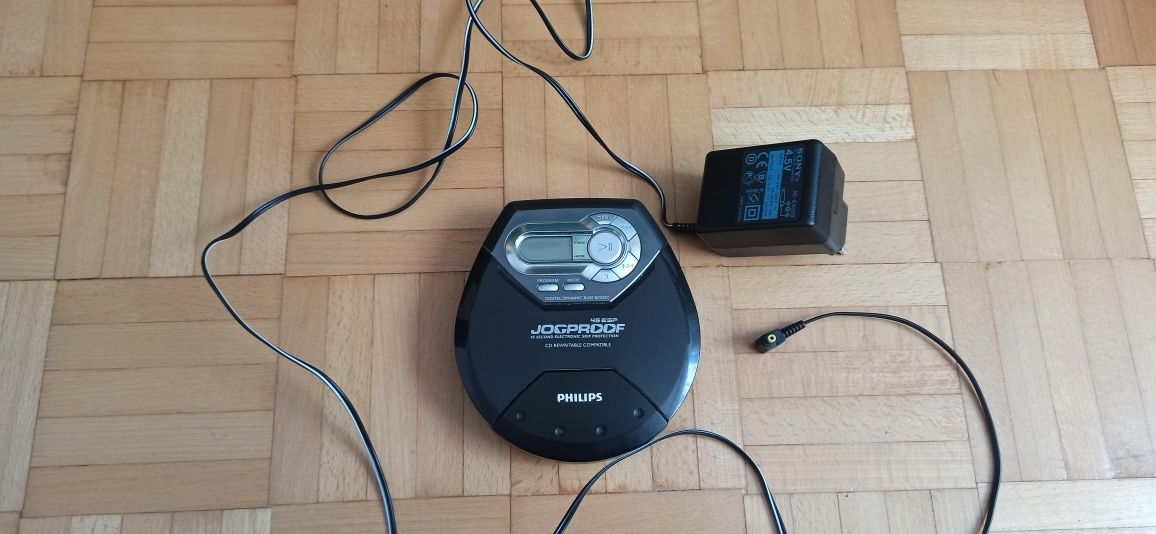 Discman Philips Jogrproof 45 ESP plus zasilacz Sony