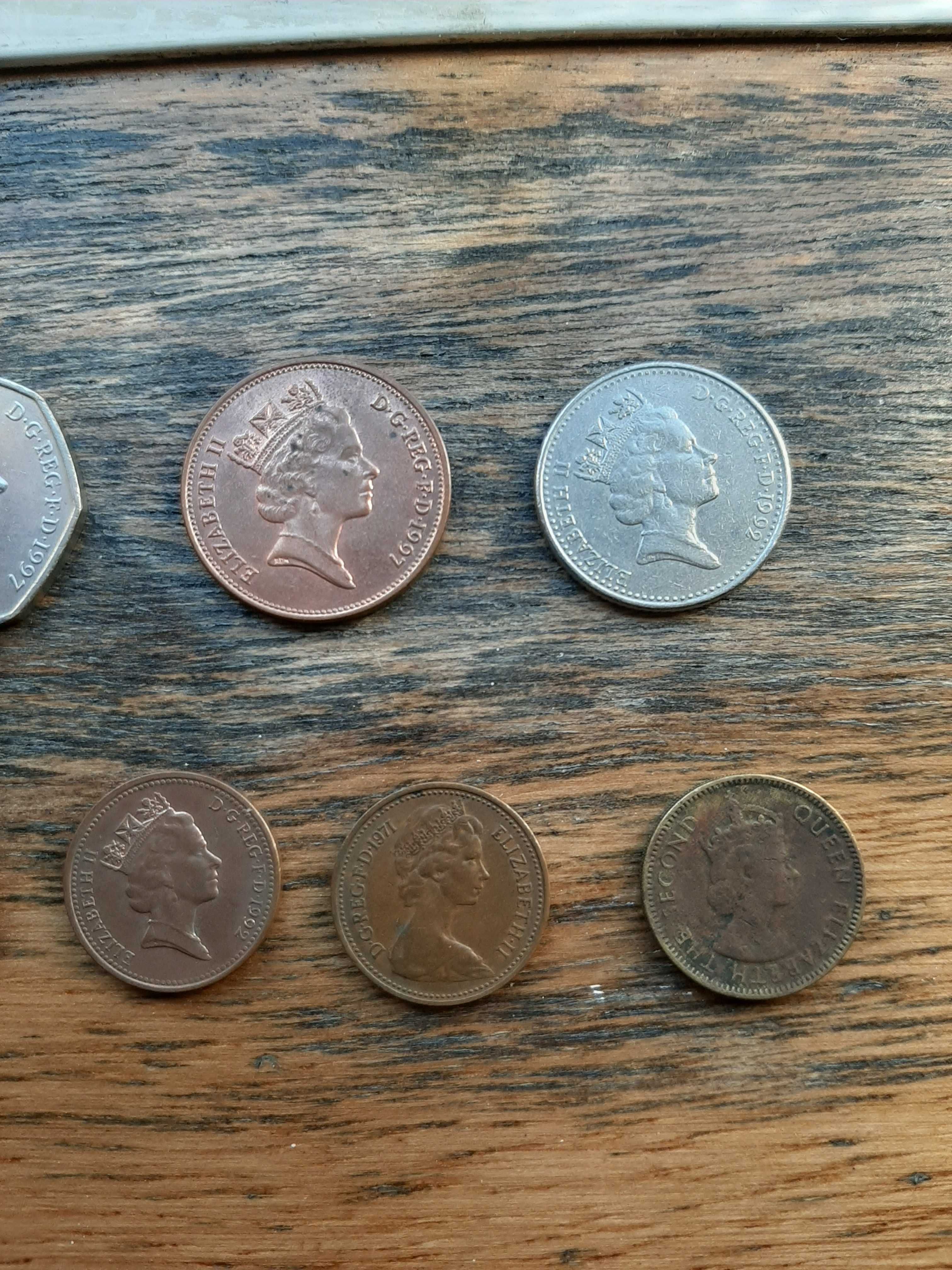 Moeda Inglaterra (50, 20, 10, 2, 1)